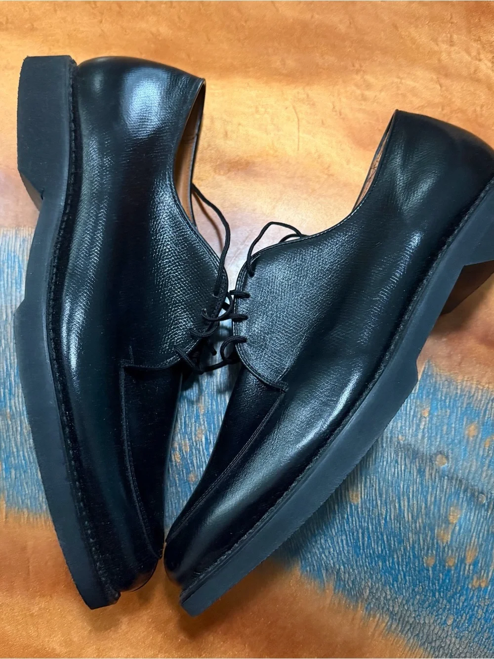 Vintage Deadstock BATES Sidewalk Softeners Black Pebble Grain Split Toe Shoes 11